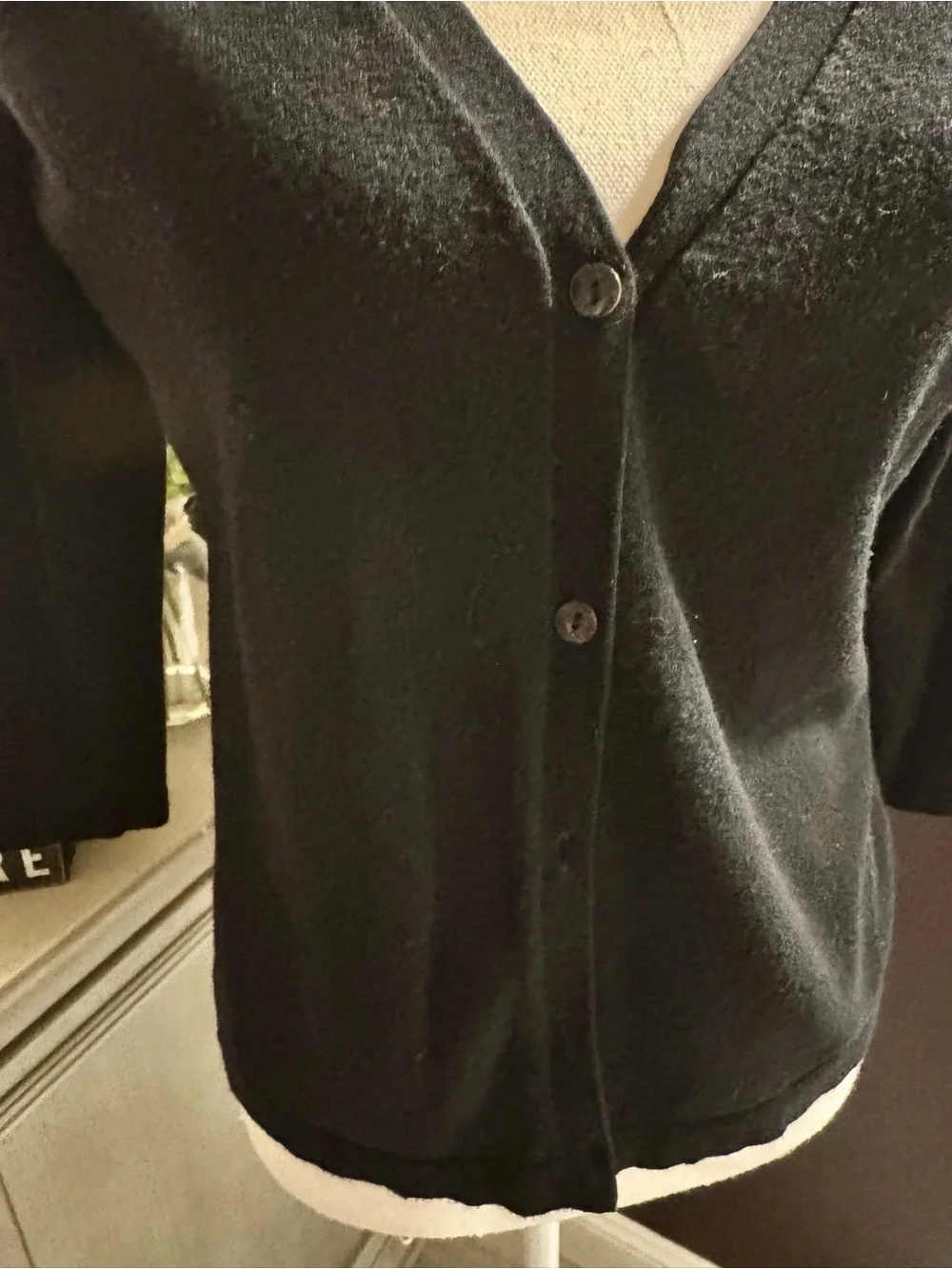 Chico’s Black 3/4 Sleeve Button Front Cardigan | Size 1 (M)
